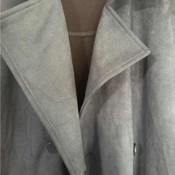 Like New, sᴀᴅɪᴇ & sᴀɢᴇ, Women's Microsuede Trench Coat I Dark Green, sᴍᴀʟʟ